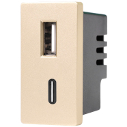 1/2 module USB A+C, 20W QC3 GOLD