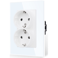 Двоен контакт за монтаж в единична конзола БЯЛ