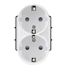 Двоен контакт-модул за монтаж в една конзола БЯЛ