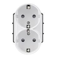 Двоен контакт-модул за монтаж в една конзола БЯЛ