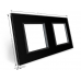 Glass Panel For Socket - Double - Gray - Black