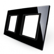 Glass Panel For Socket - Double - Gray - Black