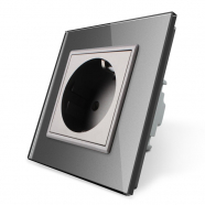 Socket With Glass Panel - Gray