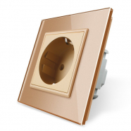 Socket With Glass Panel - Gold