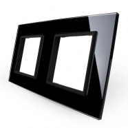 Glass Panel For Socket - Double - Gray - Black