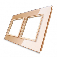 Glass Panel For Socket - Double - Gold