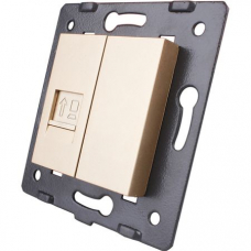 RJ45 Socket For LAN Or Phone - Whitout Glass Panel - Gold