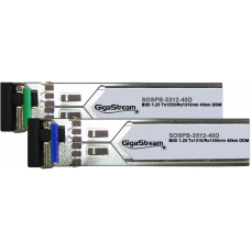 SFP МОДУЛИ КОМПЛЕКТ GigaStream SOSPB-3512-40D(Tx1310) и SOSPB-5312-40D(Tx1550) 1.25 G LC Конектор DFB Лазер DDM 40км