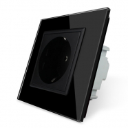 Socket With Glass Panel - Black