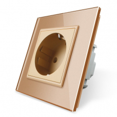 Socket With Glass Panel - Gold