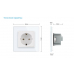Socket With Glass Panel - White