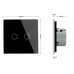Touch Light Switch Double 2 Way - Black