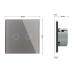 Touch Light Switch Double 2 Way - Gray