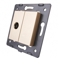 TV Socket - Without Glass Panel - Gold